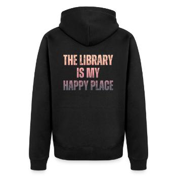 Bibliothèque livre amant lecture rat de bibliothèque - Veste à capuche bio Premium Unisexe - noir - Dos - Nico (187cm)