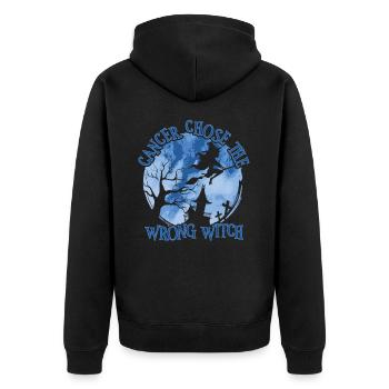 Cancer Witch Dark Blue Colon - Unisex Premium Organic Zip Hoodie - black - Back - Nico (187cm)
