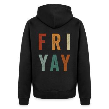 Fri Yay Enseignants Ambiance du week-end de l’école - Veste à capuche bio Premium Unisexe - noir - Dos - Nico (187cm)
