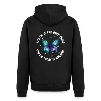 psycMental Health Warrior Violet Et Turquoise - Veste à capuche bio Premium Unisexe - noir - Dos - Nico (187cm)