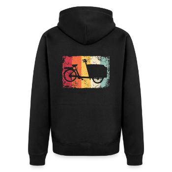 Lastenfahrrad Lastenrad Cargo Bike Cargobike - Unisex Premium Organic Zip Hoodie - black - Back - Nico (187cm)