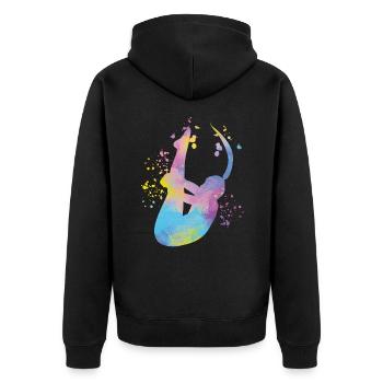Plongeon, Plongeon synchronisé, Saut artistique - Veste à capuche bio Premium Unisexe - noir - Dos - Nico (187cm)