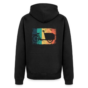 Lastenfahrrad Lastenrad Cargo Bike Cargobike - Unisex Premium Organic Zip Hoodie - black - Back - Nico (187cm)