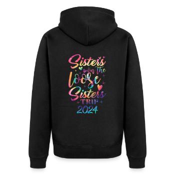 Sisters On The Loose Girls Reunion Trip - Unisex Premium Organic Zip Hoodie - black - Back - Nico (187cm)