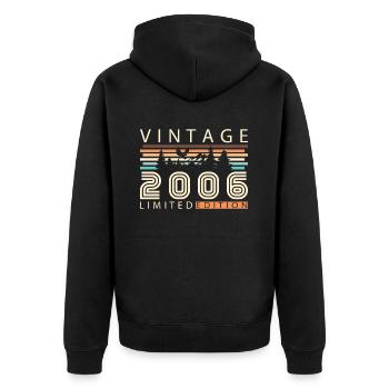 Original 2006 Jahrgang Geburtstag Geschenk - Unisex Premium Bio Zip Hoodie - Schwarz - Hinten - Nico (187cm)