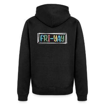 Fri Yay Enseignants Ambiance du week-end de l’école - Veste à capuche bio Premium Unisexe - noir - Dos - Nico (187cm)