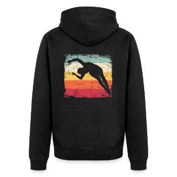 Plongeon, Saut artistique, Plongeon synchronisé - Veste à capuche bio Premium Unisexe - noir - Dos - Nico (187cm)