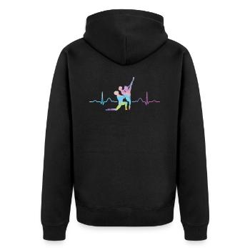 Ballett Tänzer Herzschlag Ekg Ballerina - Unisex Premium Bio Zip Hoodie - Schwarz - Hinten - Nico (187cm)