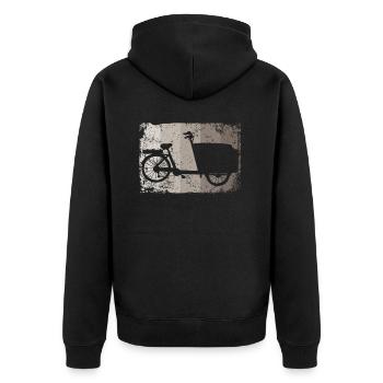 Lastenfahrrad Lastenrad Cargo Bike Cargobike - Unisex Premium Organic Zip Hoodie - black - Back - Nico (187cm)