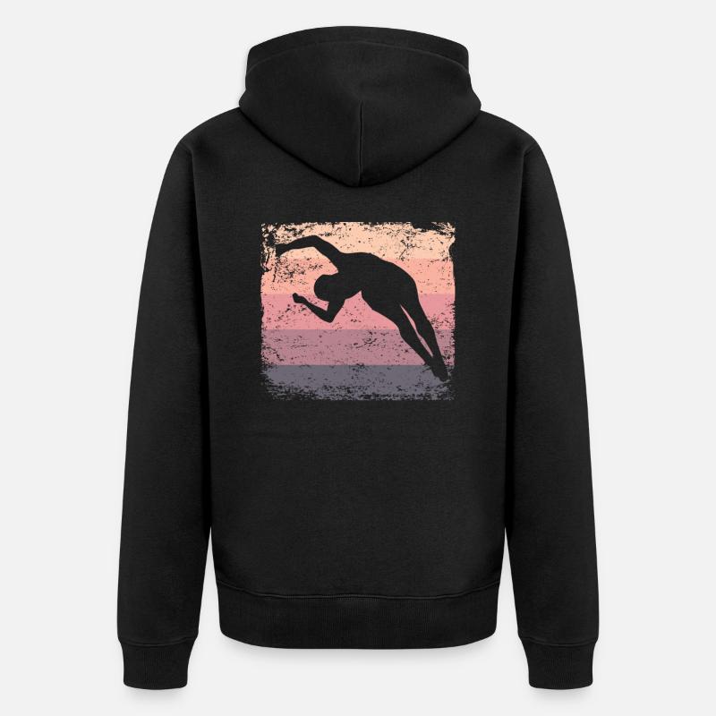 Synchronisierter Wassertaucher High Diver - Unisex Premium Bio Zip Hoodie - Schwarz