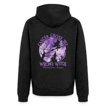 Cancer Sorcière Pancréas Violet - Veste à capuche bio Premium Unisexe - noir - Dos - Nico (187cm)