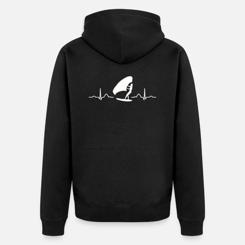 Ailes Surfer Wingsurfing Ailes Rétro Foil - Veste à capuche bio Premium Unisexe - noir