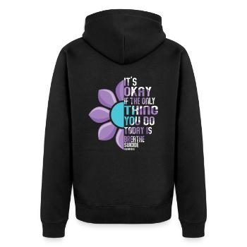 Suicide Prevention Awareness - Unisex Premium Organic Zip Hoodie - black - Back - Nico (187cm)