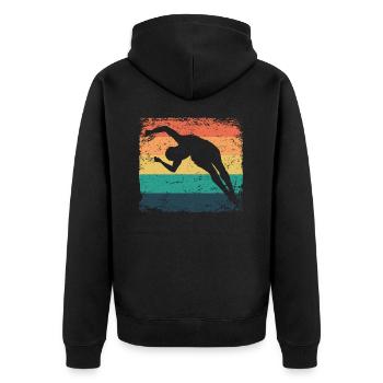 Plongeon, Saut artistique, Plongeon synchronisé - Veste à capuche bio Premium Unisexe - noir - Dos - Nico (187cm)