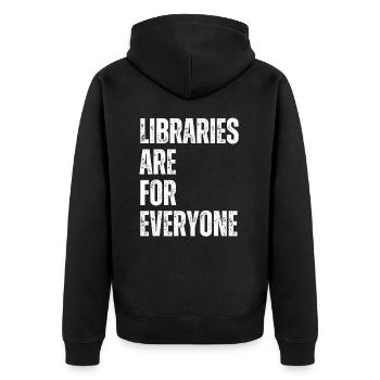 Les bibliothèques s’adressent à tous les amoureux des livres - Veste à capuche bio Premium Unisexe - noir - Dos - Nico (187cm)