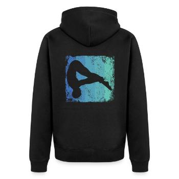 Synchronized Water Diver High Diver - Unisex Premium Organic Zip Hoodie - black - Back - Nico (187cm)