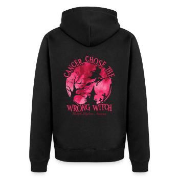 Witch Burgundy Multiple Myeloma Cancer - Unisex Premium Organic Zip Hoodie - black - Back - Nico (187cm)