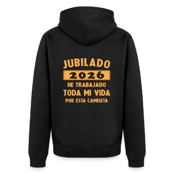 Im Jahr 2026 im Ruhestand / Im Ruhestand 2026 Humor-Geschenk - Unisex Premium Bio Zip Hoodie - Schwarz - Hinten - Nico (187cm)