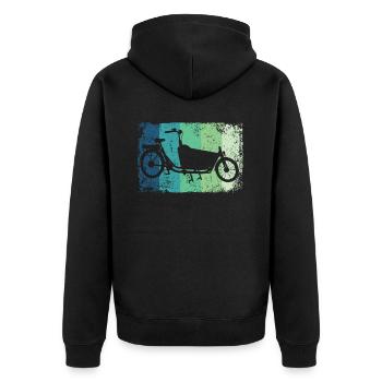 Lastenfahrrad Lastenrad Cargo Bike Cargobike - Unisex Premium Organic Zip Hoodie - black - Back - Nico (187cm)