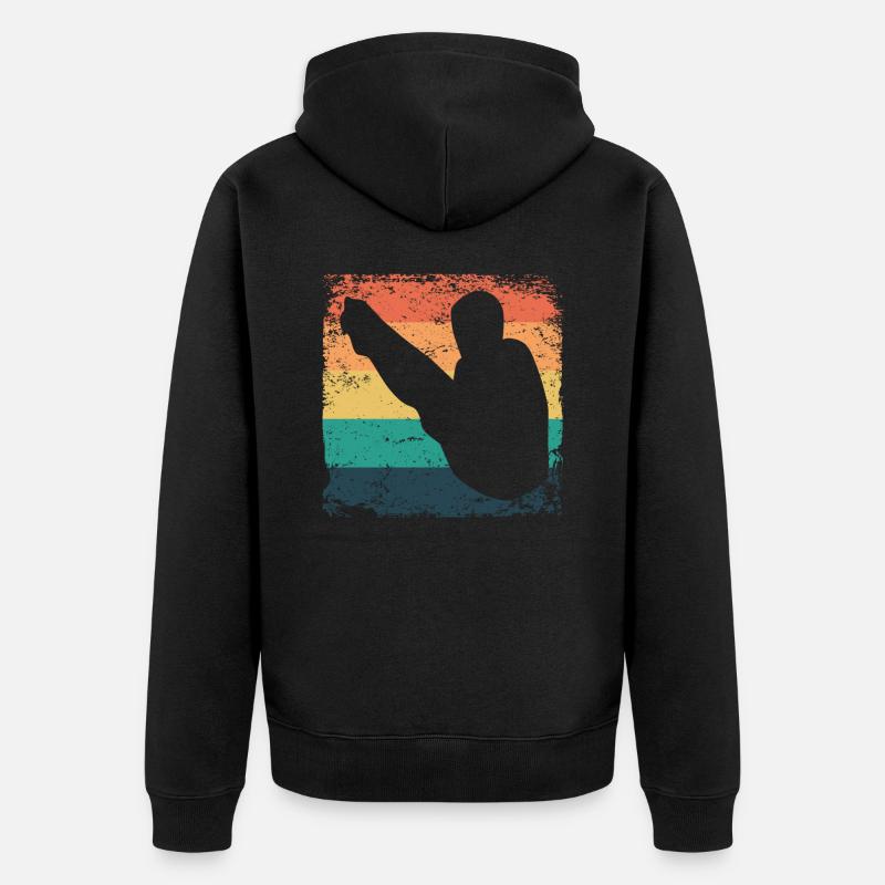 Turmspringen Kunstspringen Synchronspringen - Unisex Premium Bio Zip Hoodie - Schwarz