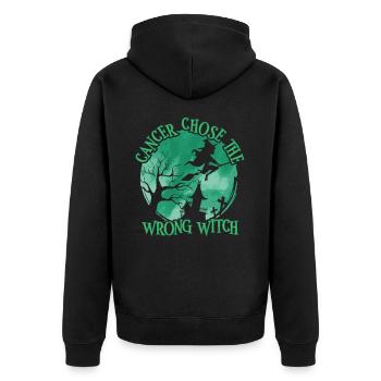 Cancer Witch Green Liver Cancer - Unisex Premium Organic Zip Hoodie - black - Back - Nico (187cm)
