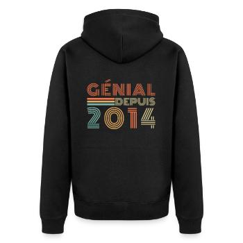 Génial Depuis 2014 Cadeau Retro Anniversaire - Veste à capuche bio Premium Unisexe - noir - Dos - Nico (187cm)