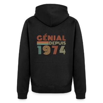 Génial Depuis 1974 Cadeau Retro Anniversaire - Veste à capuche bio Premium Unisexe - noir - Dos - Nico (187cm)