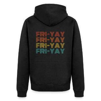 Fri Yay Enseignants École Weekend Vibes - Veste à capuche bio Premium Unisexe - noir - Dos - Nico (187cm)