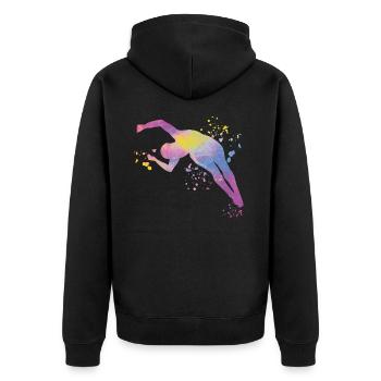 Plongeon, Plongeon synchronisé, Saut artistique - Veste à capuche bio Premium Unisexe - noir - Dos - Nico (187cm)