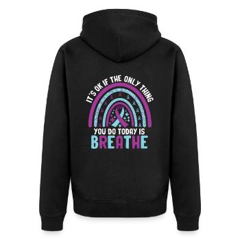 Suicide Prevention Awareness - Unisex Premium Organic Zip Hoodie - black - Back - Nico (187cm)