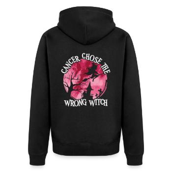 Witch Burgundy White Head and Neck Cancer - Unisex Premium Organic Zip Hoodie - black - Back - Nico (187cm)