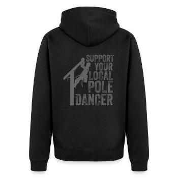 Soutenez votre monteur de ligne local - Veste à capuche bio Premium Unisexe - noir - Dos - Nico (187cm)