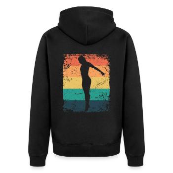 Plongeon, Saut artistique, Plongeon synchronisé - Veste à capuche bio Premium Unisexe - noir - Dos - Nico (187cm)
