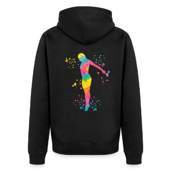 Synchronized Water Diver High Diver - Unisex Premium Organic Zip Hoodie - black - Back - Nico (187cm)