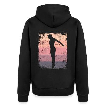 Synchronized Water Diver High Diver - Unisex Premium Organic Zip Hoodie - black - Back - Nico (187cm)