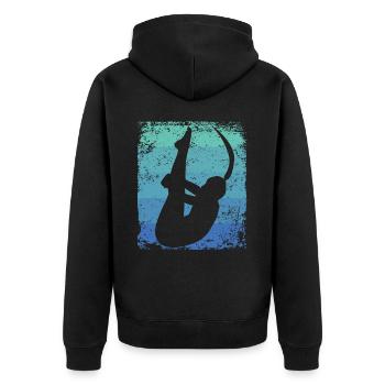 Synchronized Water Diver High Diver - Unisex Premium Organic Zip Hoodie - black - Back - Nico (187cm)
