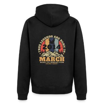 Original March 2014 Vintage Anniversary 2014 - Unisex Premium Organic Zip Hoodie - black - Back - Nico (187cm)