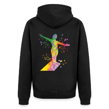 Plongeon, Saut artistique, Plongeon synchronisé - Veste à capuche bio Premium Unisexe - noir - Dos - Nico (187cm)