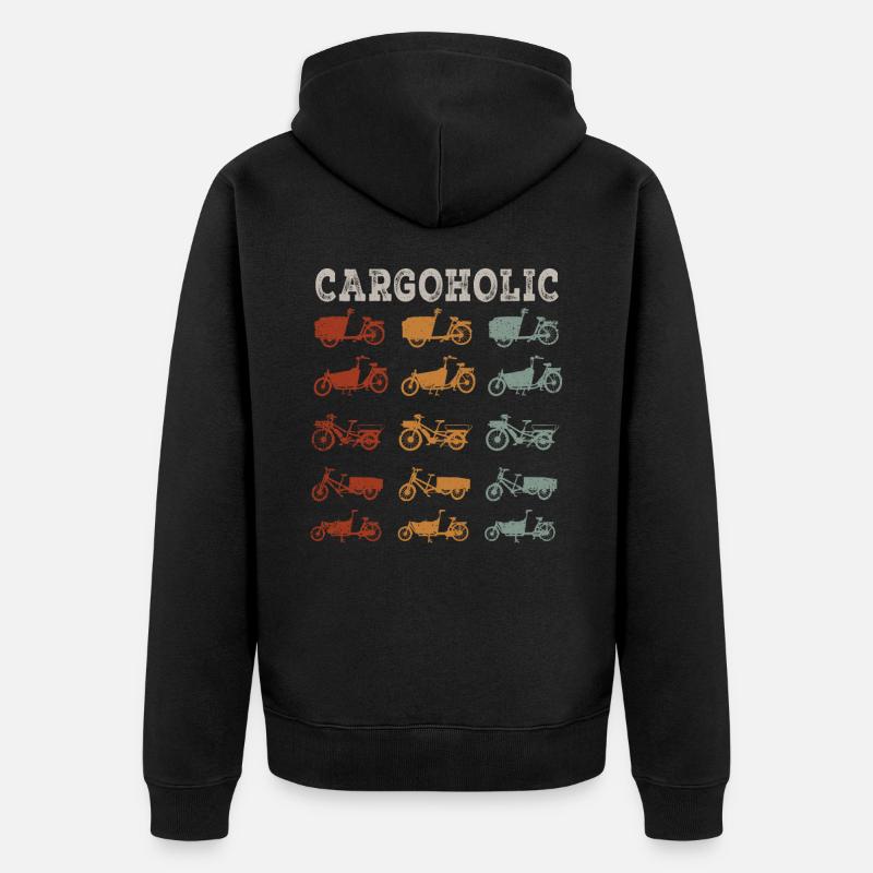 Cargoholic Vélo Cargo Cargobike - Veste à capuche bio Premium Unisexe - noir