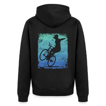 Artistic Cycling Artistic Cyclist - Unisex Premium Organic Zip Hoodie - black - Back - Nico (187cm)
