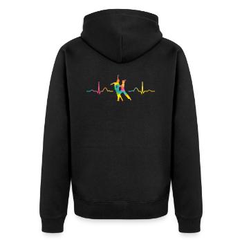Couple de danse latine Danseur de battement de cœur - Veste à capuche bio Premium Unisexe - noir - Dos - Nico (187cm)