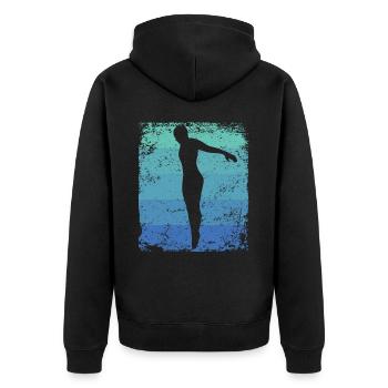 Synchronized Water Diver High Diver - Unisex Premium Organic Zip Hoodie - black - Back - Nico (187cm)