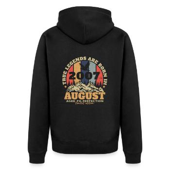 August 2007 Vintage Retro Birthday Gift - Unisex Premium Organic Zip Hoodie - black - Back - Nico (187cm)