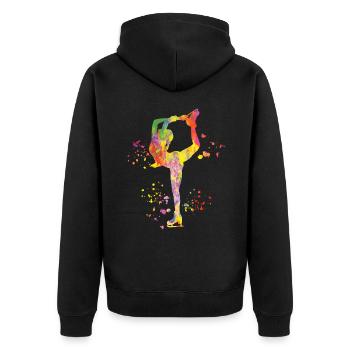 Eiskunstläufer Schlittschuhlaufen Eiskunstlauf - Unisex Premium Bio Zip Hoodie - Schwarz - Hinten - Nico (187cm)