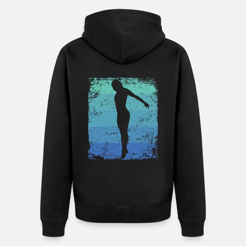 Turmspringen Kunstspringen Synchronspringen - Unisex Premium Bio Zip Hoodie - Schwarz