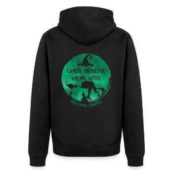 Cancer Witch Green Liver Cancer - Unisex Premium Organic Zip Hoodie - black - Back - Nico (187cm)
