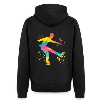 Figure Skater Ice Skating Figure Skating - Unisex Premium Organic Zip Hoodie - black - Back - Nico (187cm)