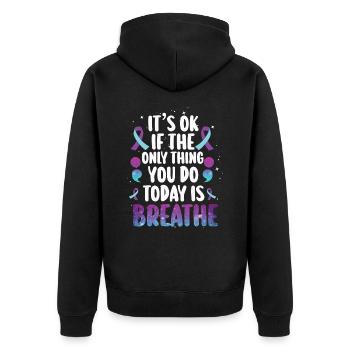 Suicide Prevention Awareness - Unisex Premium Organic Zip Hoodie - black - Back - Nico (187cm)