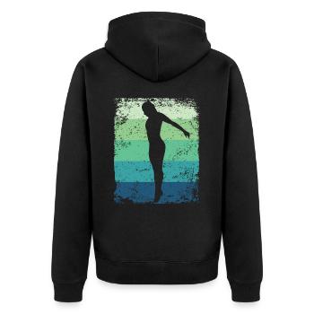 Synchronized Water Diver High Diver - Unisex Premium Organic Zip Hoodie - black - Back - Nico (187cm)