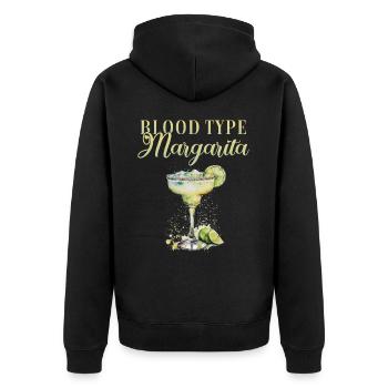 Groupe sanguin Margarita Tequila Enterrement de vie de garçon - Veste à capuche bio Premium Unisexe - noir - Dos - Nico (187cm)